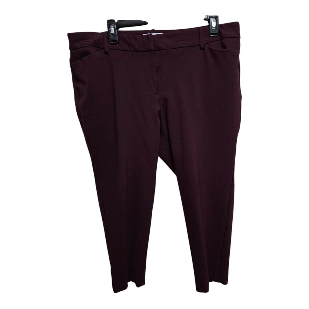 Liz Claiborne Pants Purple Stretch Pockets Size 18 Petite Casual Office Preppy